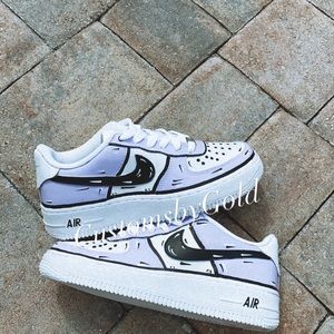 Purple cartoon style Nike Air Force 1 CUSTOM